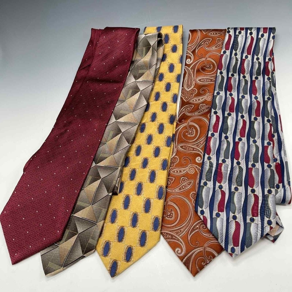 Vintage Modern Neckties Tie Men's LOT of 5‎ Silk Classic